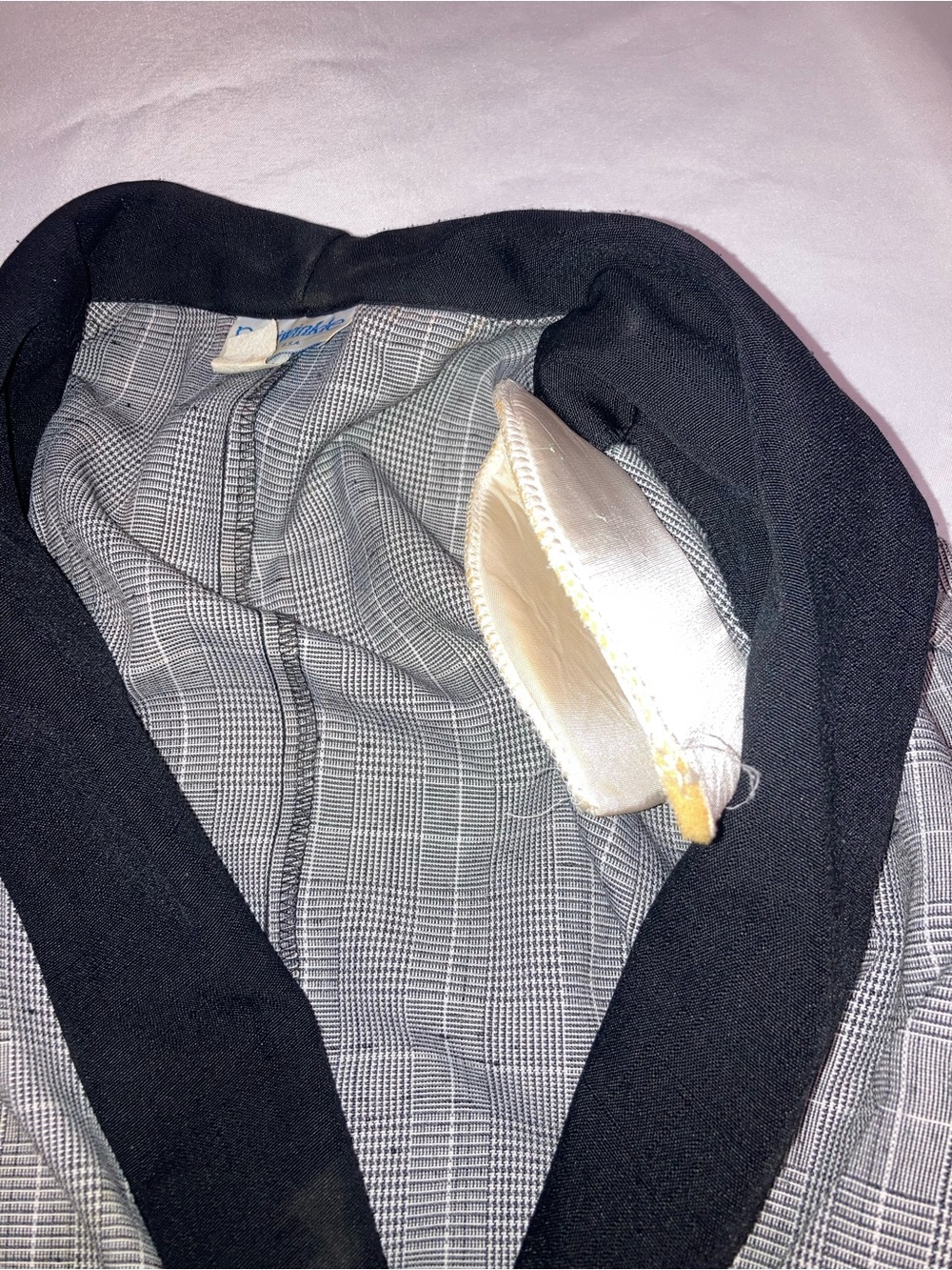 Vintage Periwinkle by Barlow Gray Plaid Double-Breasted Blazer Dress - Picture 6 of 6